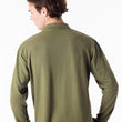 Load image into Gallery viewer, Men’s perfect polo eco style! Long sleeve shirt in green, organic cotton hemp blend, great for golf and everyday wear. Soft and breathable, slow menswear ethically made in Canada.